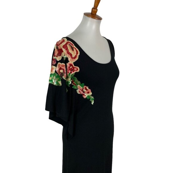 Cache Dress XS Black Sequin Bodycon Party Club Night Out Cocktail Glam - Picture 3 of 5